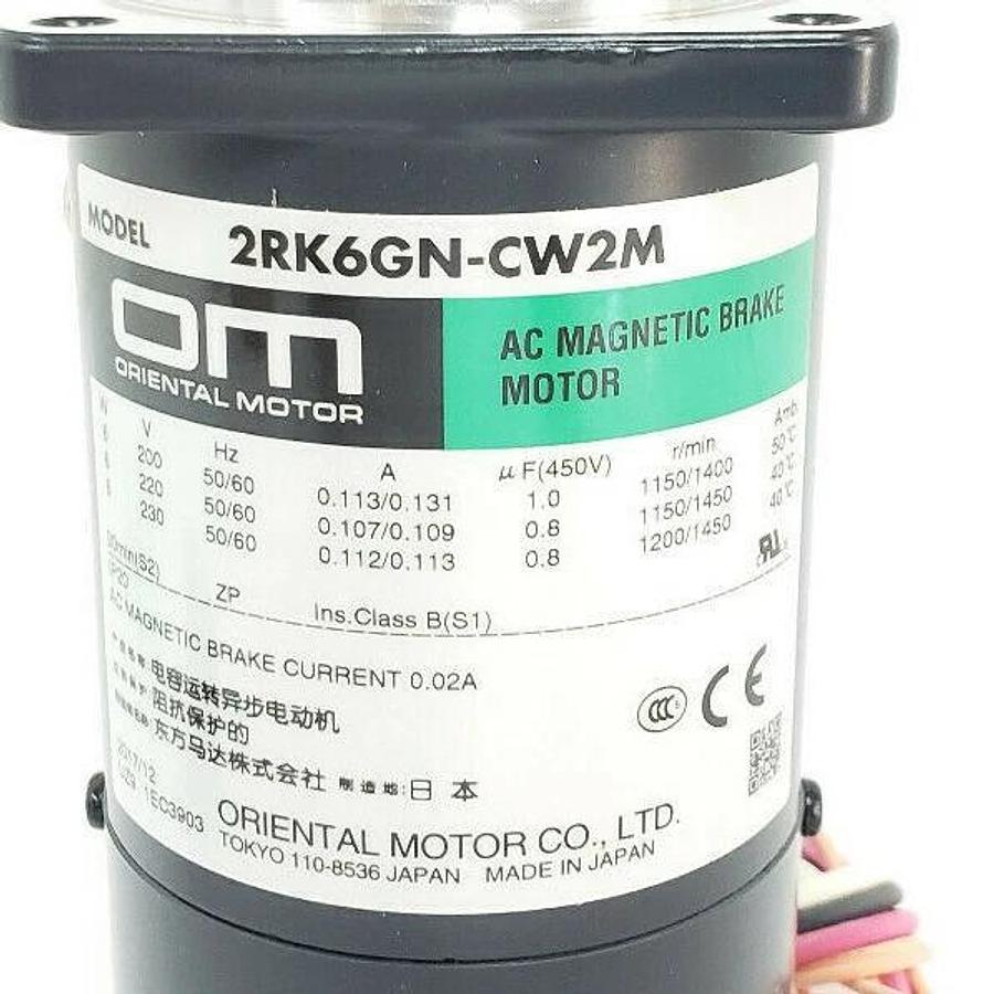 Used NIB ORIENTAL MOTOR 2RK6GN-CW2MJ ELECTROMAGNETIC BRAKE MOTOR CH10BFAUL