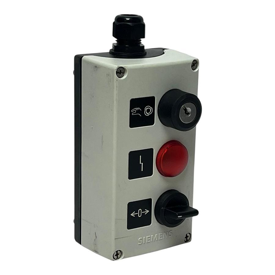 Used Siemens SIRIUS 3SF5813-0AZ AS-Interface 3-Button Control Station Enclosure AS-i