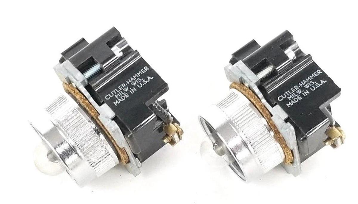 LOT OF 2 NEW CUTLER-HAMMER 10250T CONTACTS W/ INDICATOR LAMPS, 110V