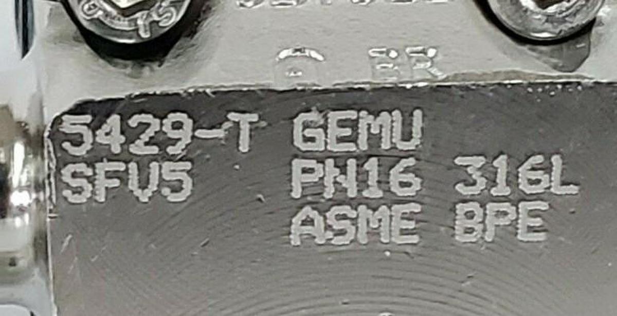 Used GEMU 3287-U DIAPHRAGM VALVE SFV5 PN16 316L ASME BPE 937022 1.4435