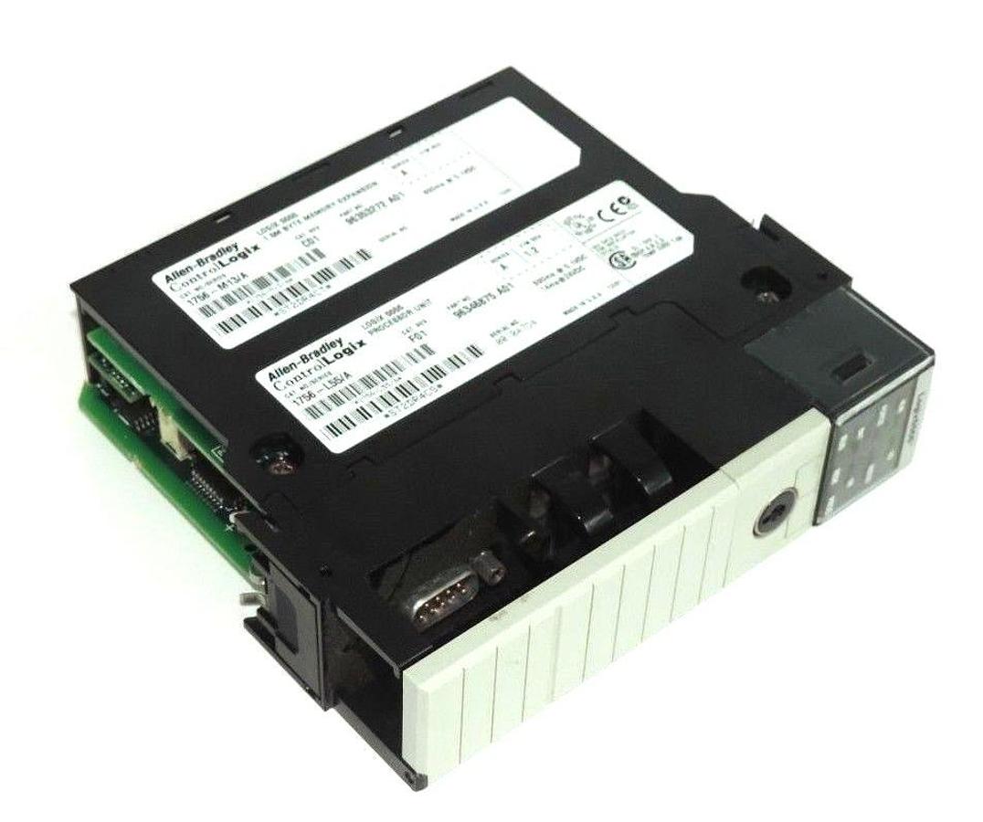 Used ALLEN BRADLEY 1756-L55/A PROCESSOR UNIT W/ 1756-M13/A 1.5M BYTE MEMORY EXPANSION