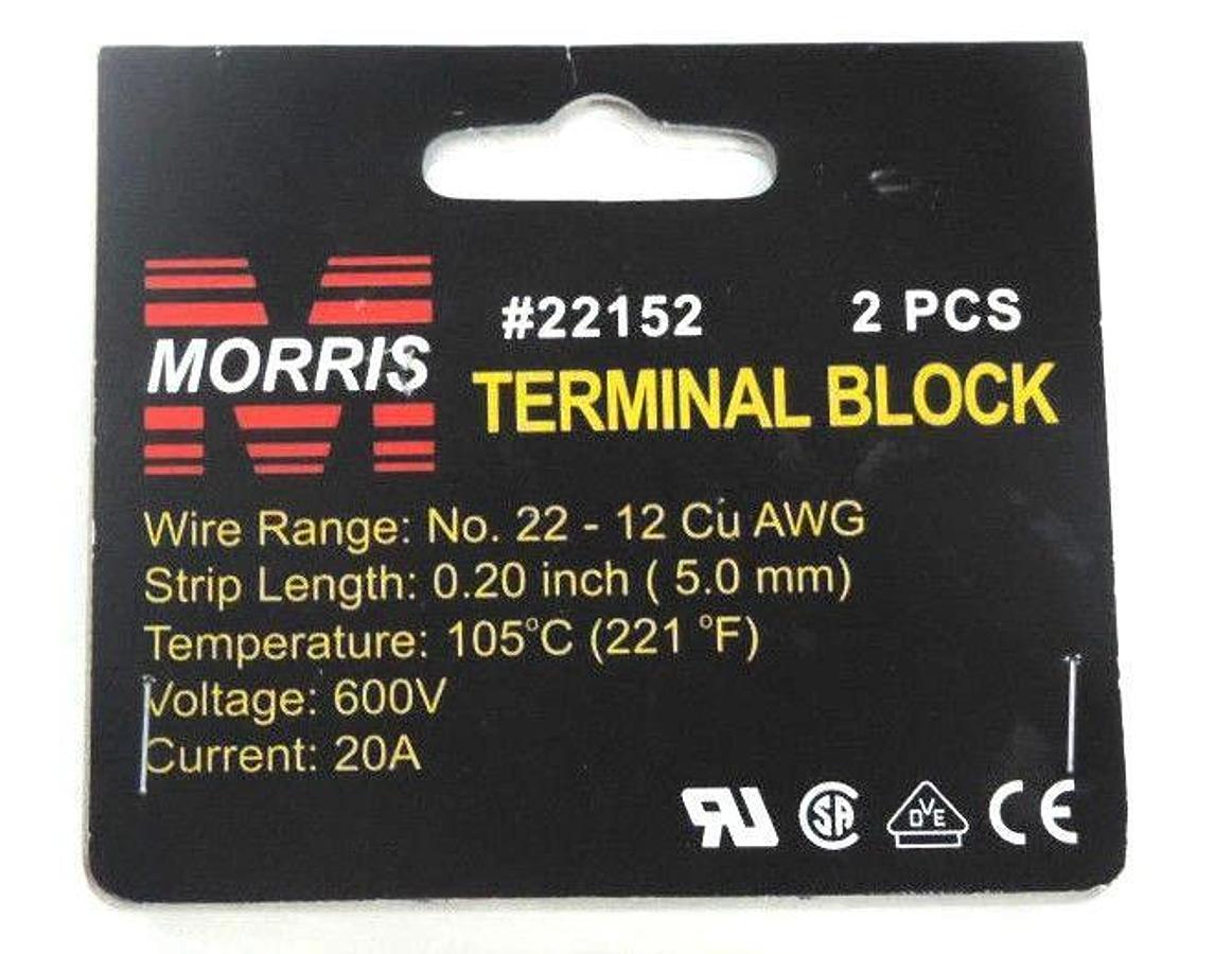 Used LOT OF 6 NEW MORRIS # 22152 (2 PCS) TERMINAL BLOCKS
