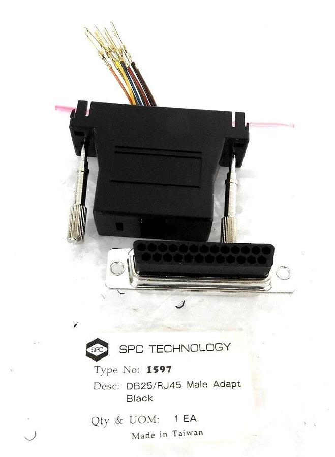 Used LOT OF 14 NEW SPC TECHNOLOGY 1597 DB25/RJ45 MALE ADAPTERS BLACK