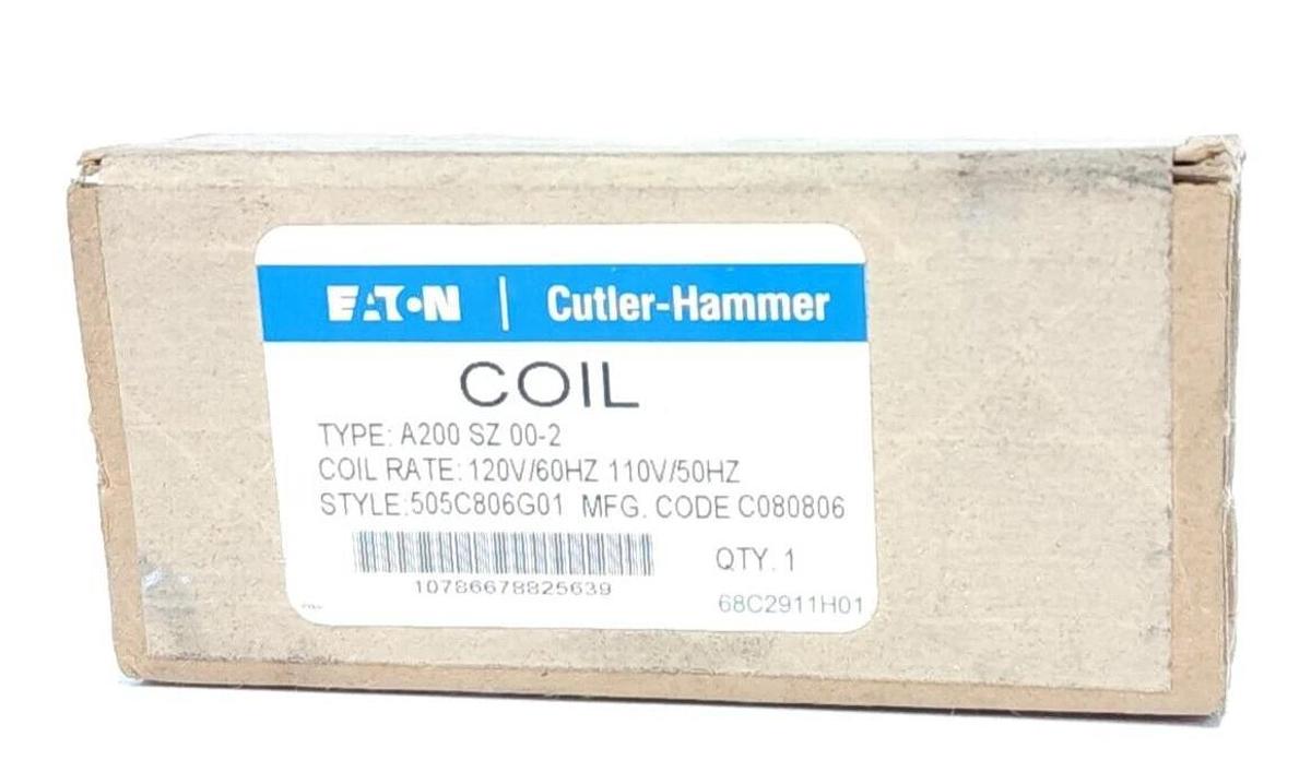 Used NEW EATON CUTLER-HAMMER 505C806G01 COIL A200 SIZE 00-2 110/120V 50/60Hz