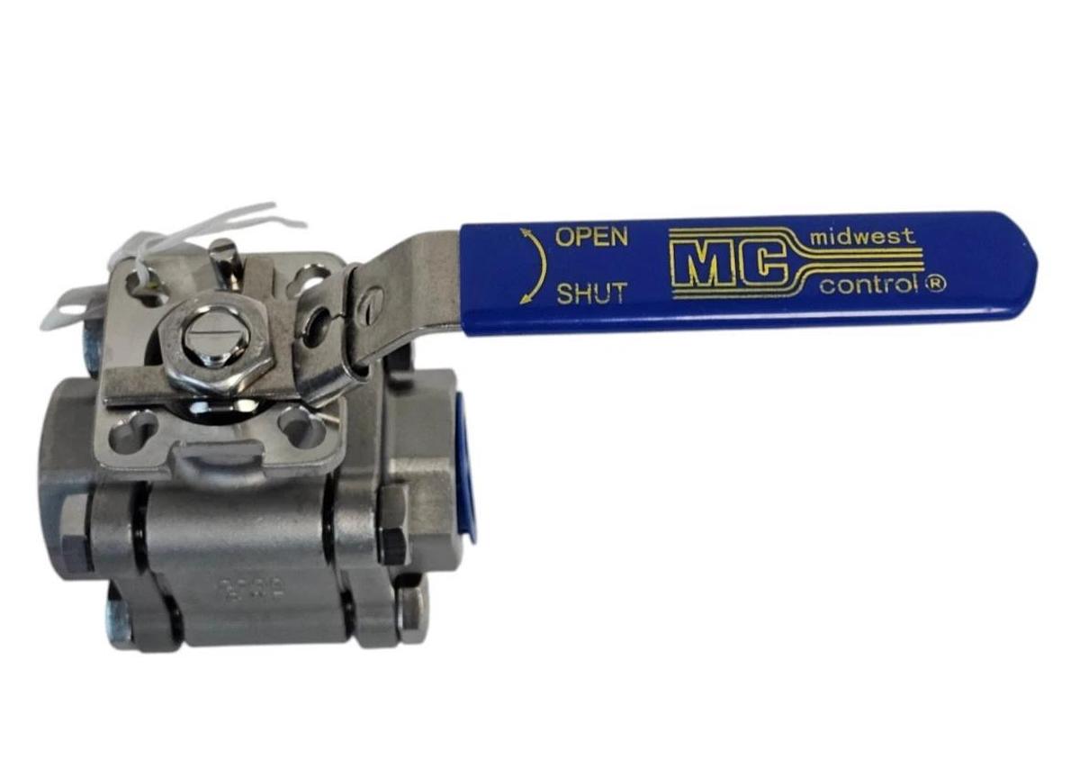 NEW MIDWEST CONTROL CF8M W2012 1'' FPT SS W/ LOCKING HANDLE