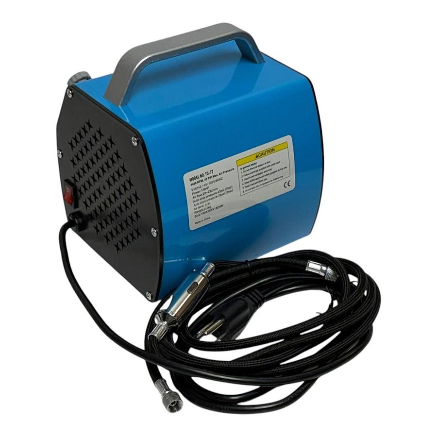 TC-77 Mini Airbrush Air Compressor 1/8 HP 43 PSI Oilless Paint Pump with Tank