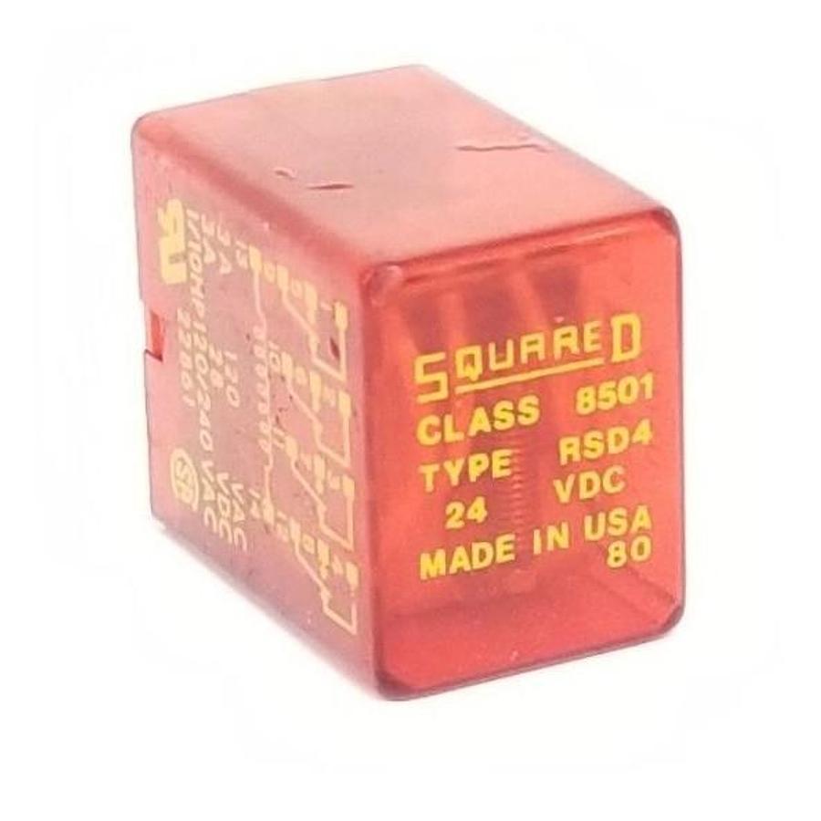 Used SQUARE D 8501-RSD4 RELAY 8501RSD4, 24VDC