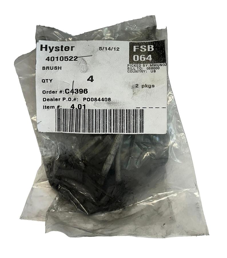 Used 4 HYSTER 4010522 / HY4010522 OEM BRUSHES FOR FORKLIFT NSMP
