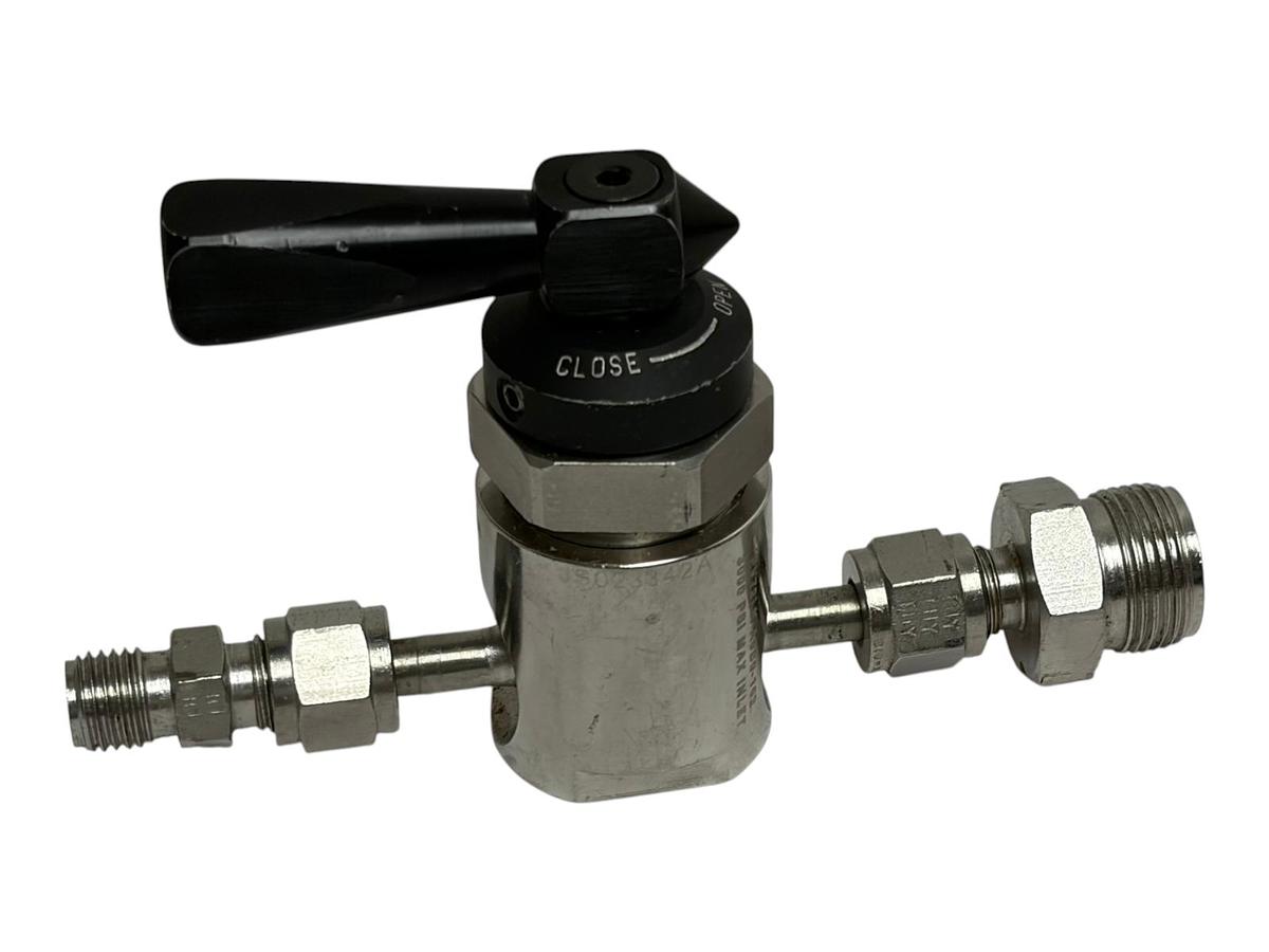 Used Swagelok Ball Valve 4Z-B6LJ-SSP-C3 Pressure Gauge Braided Stainless Hoses Lot