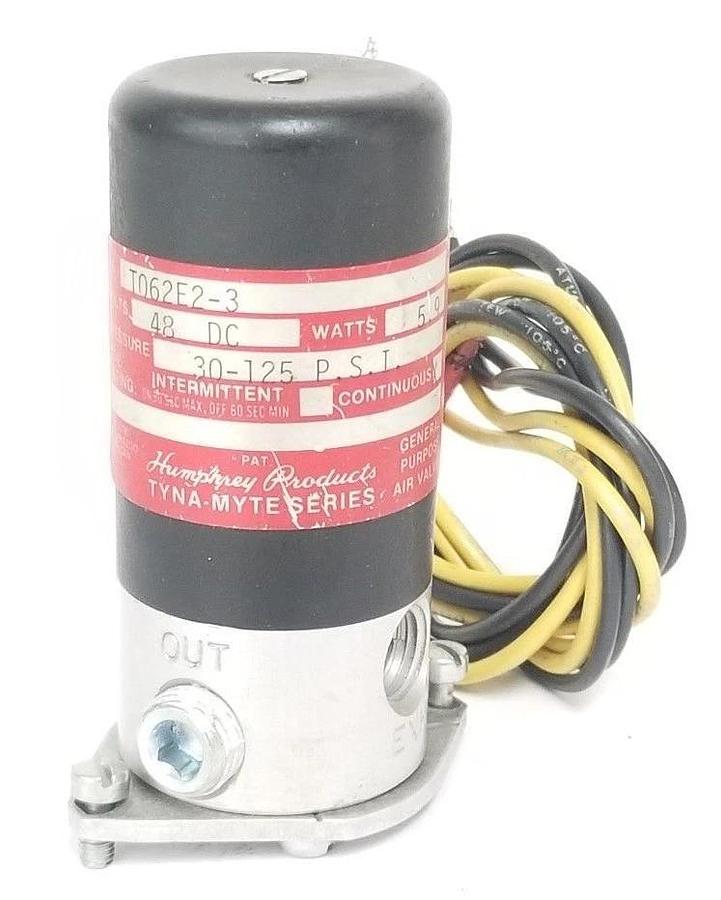 Used HUMPHREY T062E2-3 DOUBLE SOLENOID VALVE 2-3 WAY, 48VDC, 30-125PSI, 5.9W, T062E2