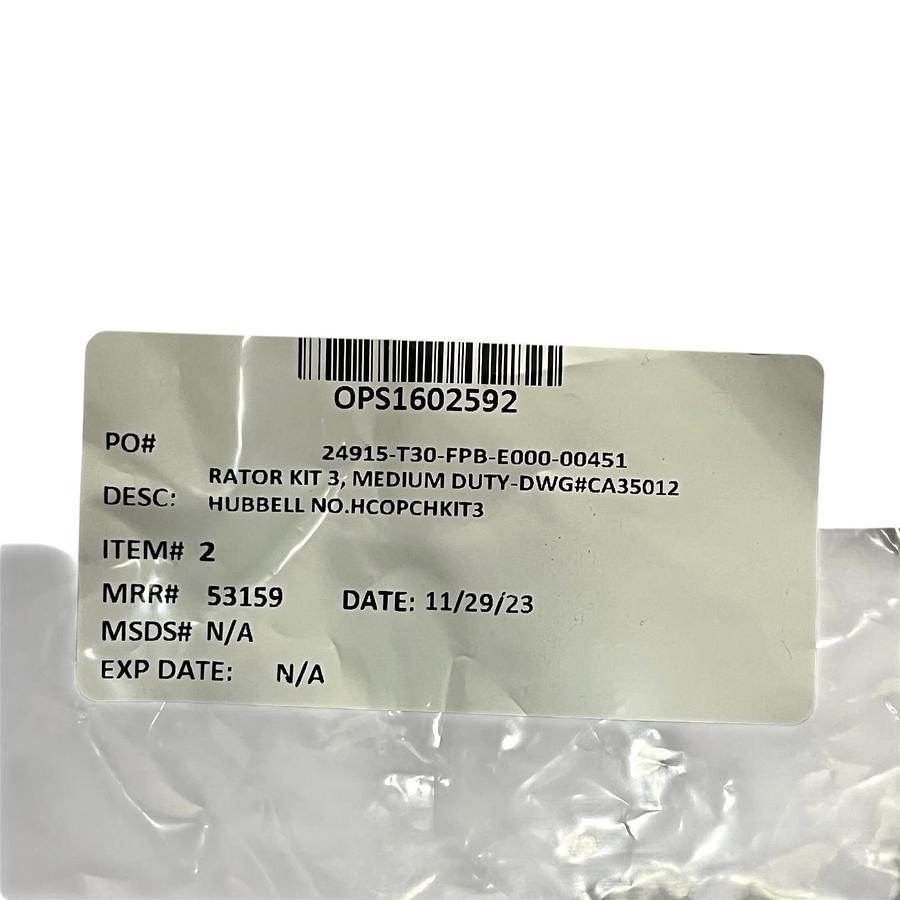 Hubbell HCO PCHKIT3 RATOR KIT 3 Medium Duty Assembly - New Surplus