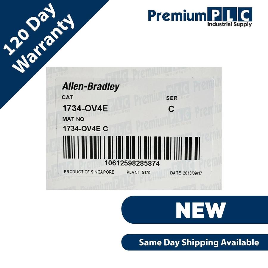 Used NEW ALLEN BRADLEY 1734-OV4E /C OUTPUT MODULE 24VDC I/O 4 POINTS DIN MOUNTED