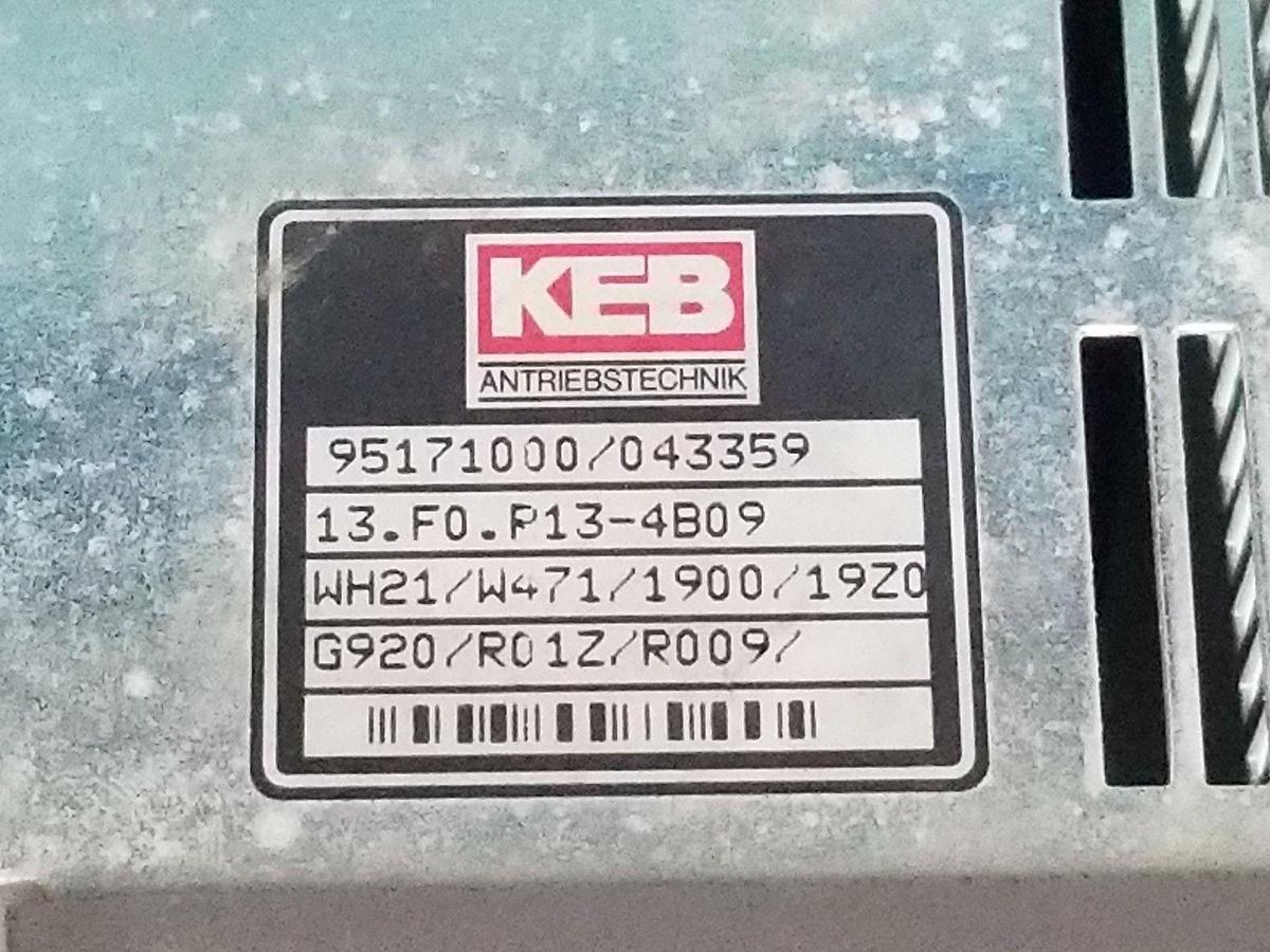 Used KEB COMBIVERT FT101661 CONVERTER DRIVE 13.F0.R13-4B09 , 370-720VDC, 500VAC