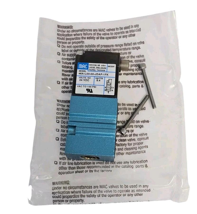 Used NIB MAC 46A-L00-00-JDAP-1FK SINGLE SOLENOID VALVE 46AL0000JDAP1FK
