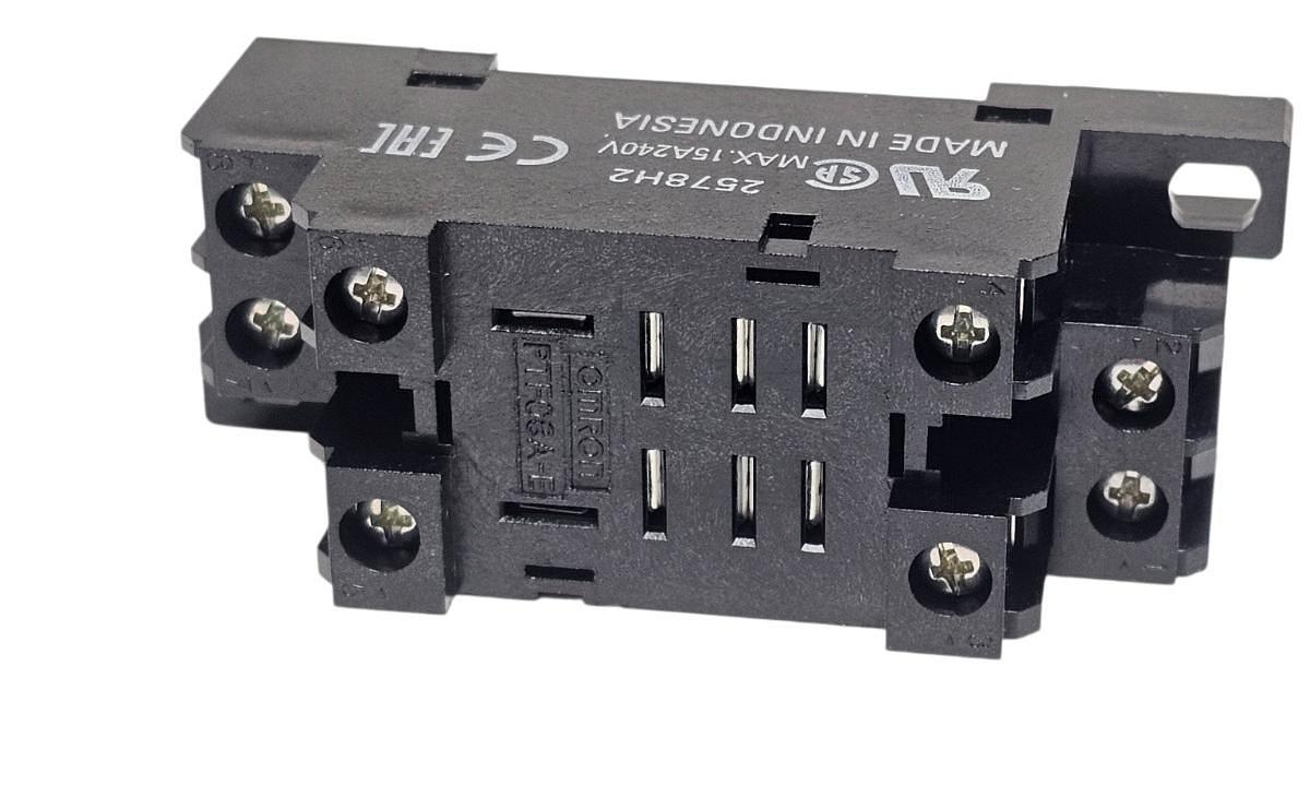 Used LOT OF 6 NEW OMRON PTF08A-E RELAY SOCKETS DIN RAIL MOUNT PTF08AE 15 AMP 8 BLADE