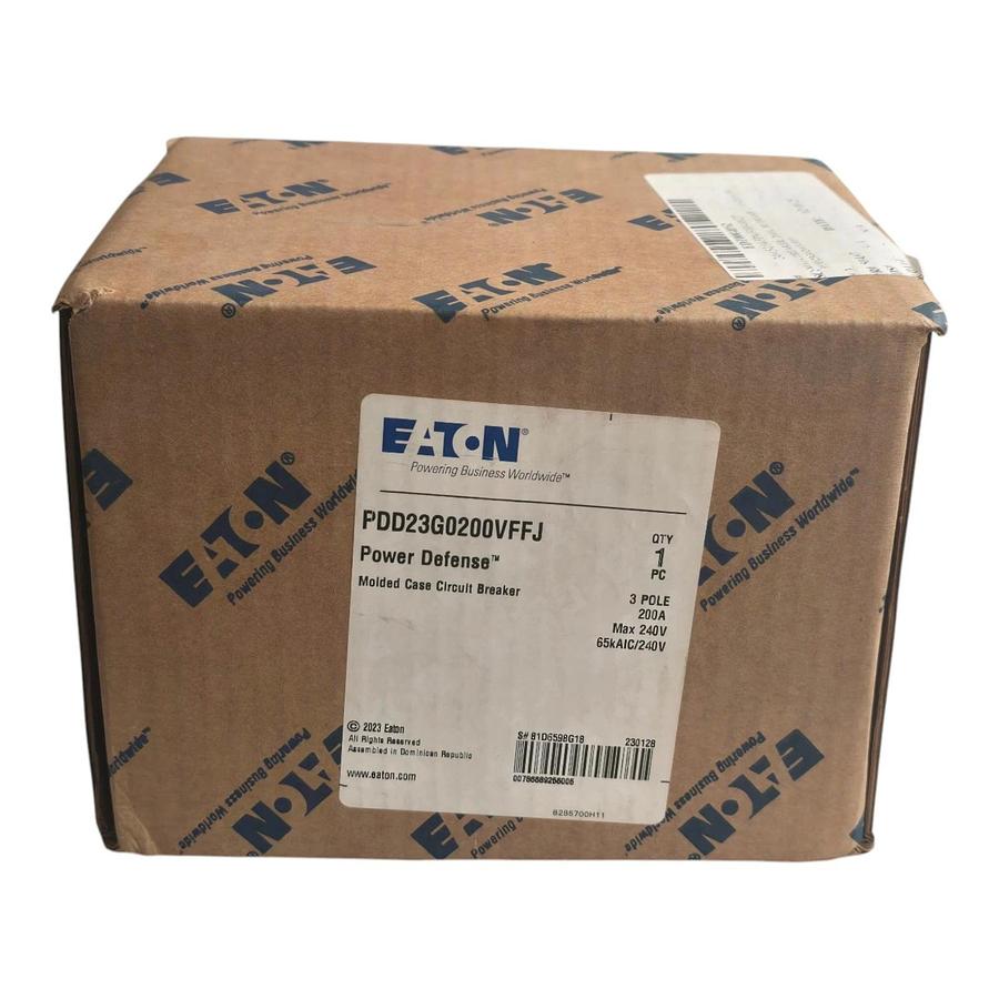 Eaton PDD23G0200VFFJ Power Defense 200A 3P 240V 65kAIC Circuit Breaker NSMP