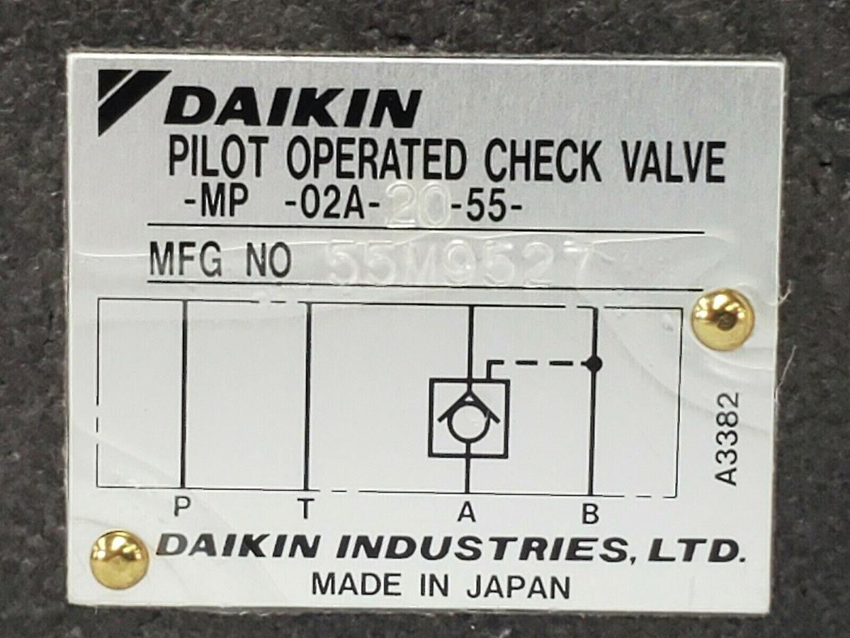Used NEW DAIKIN MFG. NO. 55M9527 PILOT OPERATED CHECK VALVE MP-02A-20-55