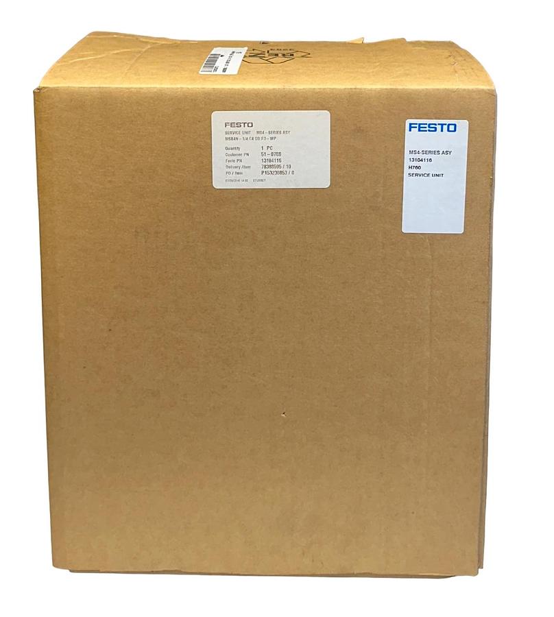 Used NEW FESTO 13104116 / MS4-SERIES ASSEMBLY SERVICE UNIT H760 COMPLETE NSMP