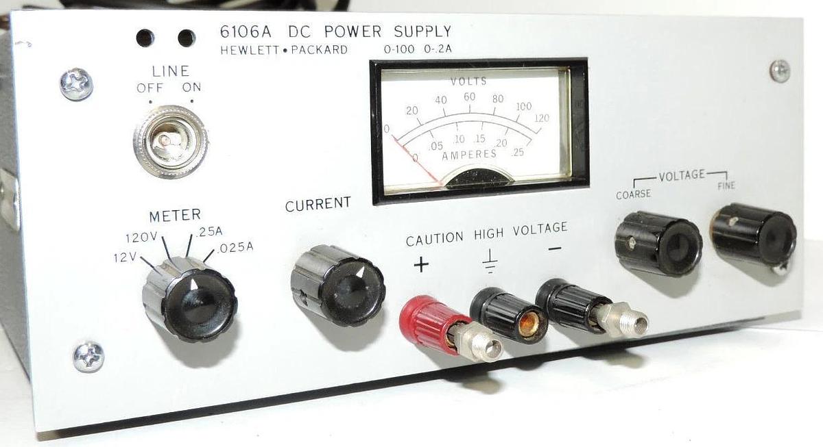 Used HEWLETT PACKARD 6106A DC POWER SUPPLY 0-100 0-.2A