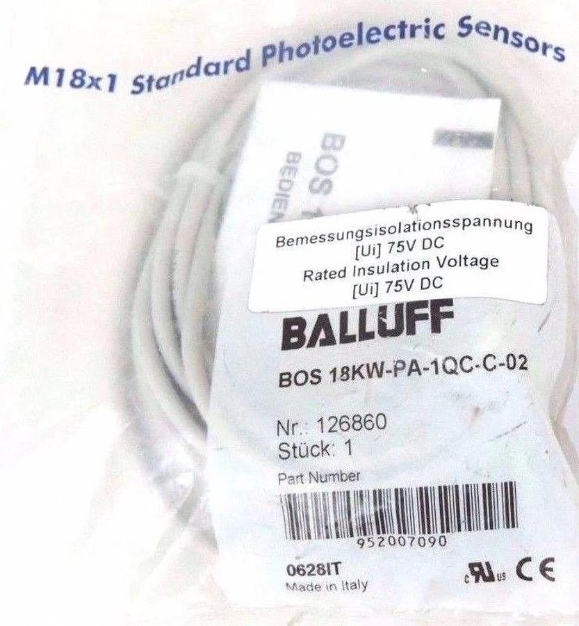 Used NEW BALLUFF BOS 18KW-PA-1QC-C-02 SENSOR BOS18KWPA1QCC02 NR. 126860