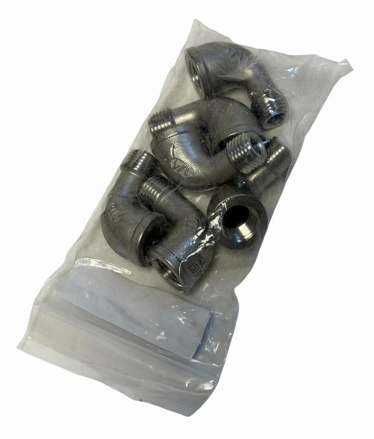 Used LOT OF 6 NEW LAFFERTY 257378SS 1/4'' 316 STAINLESS STEEL STREET ELBOW FITTINGS