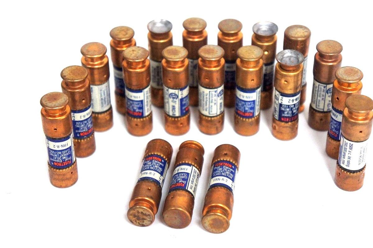 Used LOT OF 20 COOPER BUSSMANN FRN-R-2 FUSETRON FUSES FRNR2 CLASS RK5