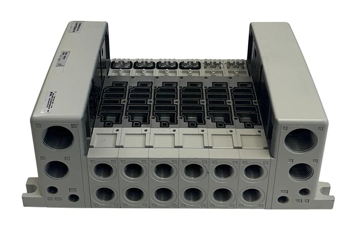 SMC VVSQC41-0603FSD0 / VVSQC410603FSD0 PNEUMATIC VALVE MANIFOLD BASE 6-SLOT NSNP