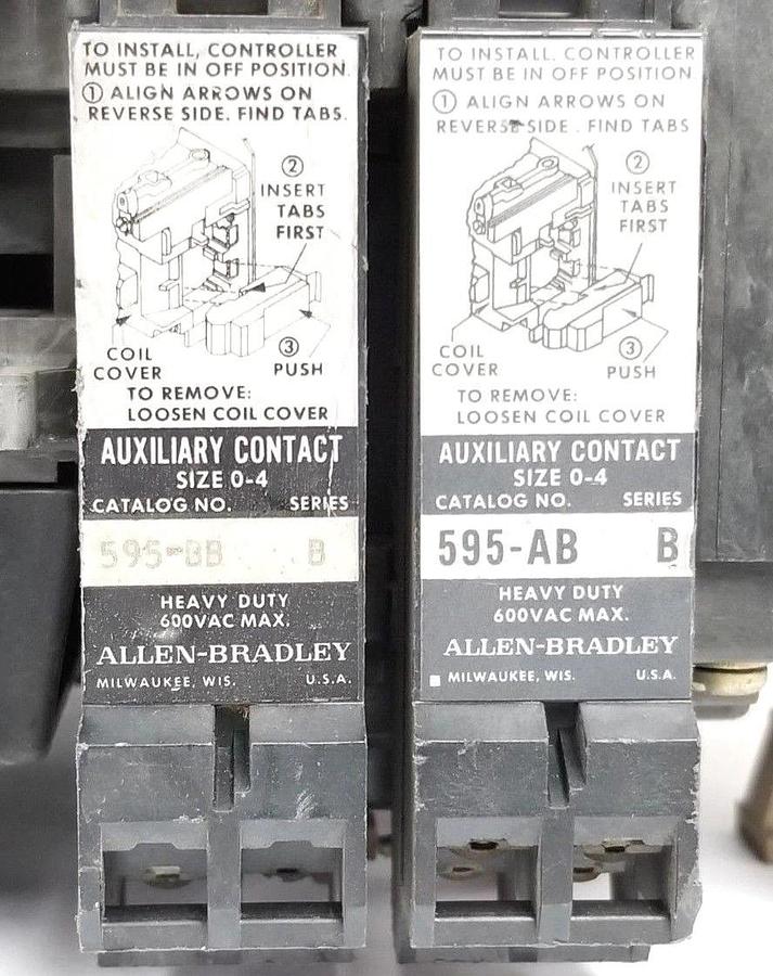 Used ALLEN BRADLEY 505-AOD REVERSING STARTER SER. B W/ (2) CB236 COILS , 592-BOW16