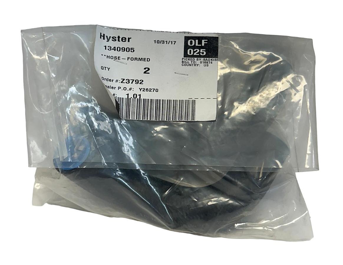 Used 2 HYSTER 1340905 / HY1340905 OEM FORMED HOSES FOR FORKLIFT NSNP