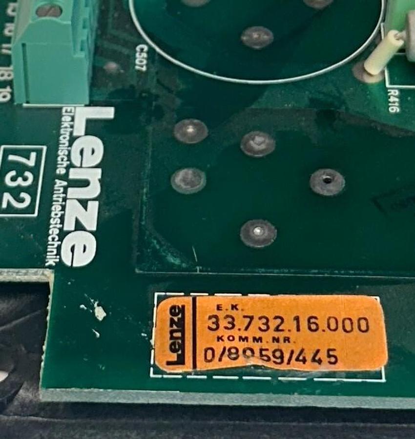 Used LENZE MODEL 732 / 0/8059/445 / 33.732.16.000 AC DRIVE 7031 CONTROL BOARD NSNP