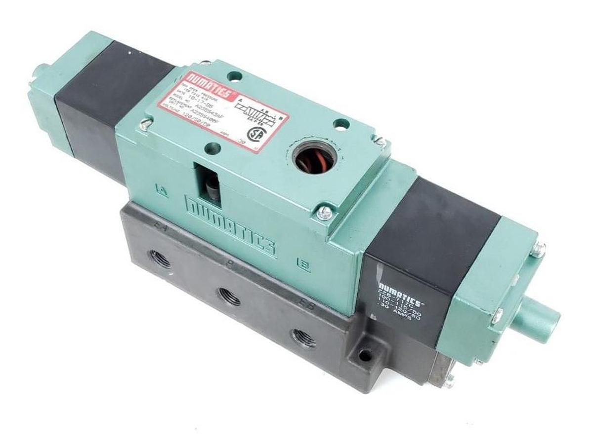 Used NUMATICS A23SS43AF SOLENOID VALVE A23SS400F W/ (2) 228-717C COILS 110-120/60