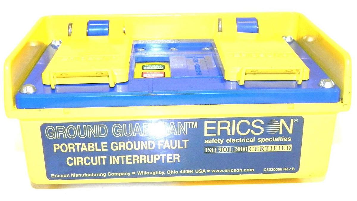 Used ERICSON C8020068 PORTABLE GROUND FAULT CIRCUIT INTERRUPTER REV. B