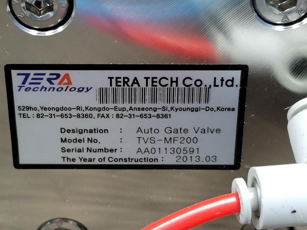 Used NEW TERA TECH TVS-MF200 AUTO GATE VALVE TVSMF200, SCD-L-100-40KR