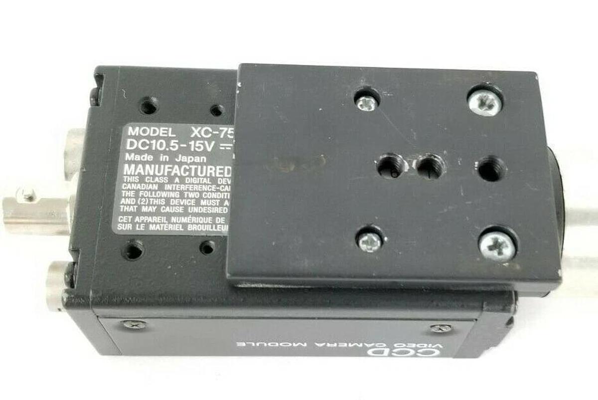 Used SONY XC-75-2 CCD CAMERA W/ 3'' IN. LENS & MOUNTING BRACKET 10.5-15VDC XC75-2