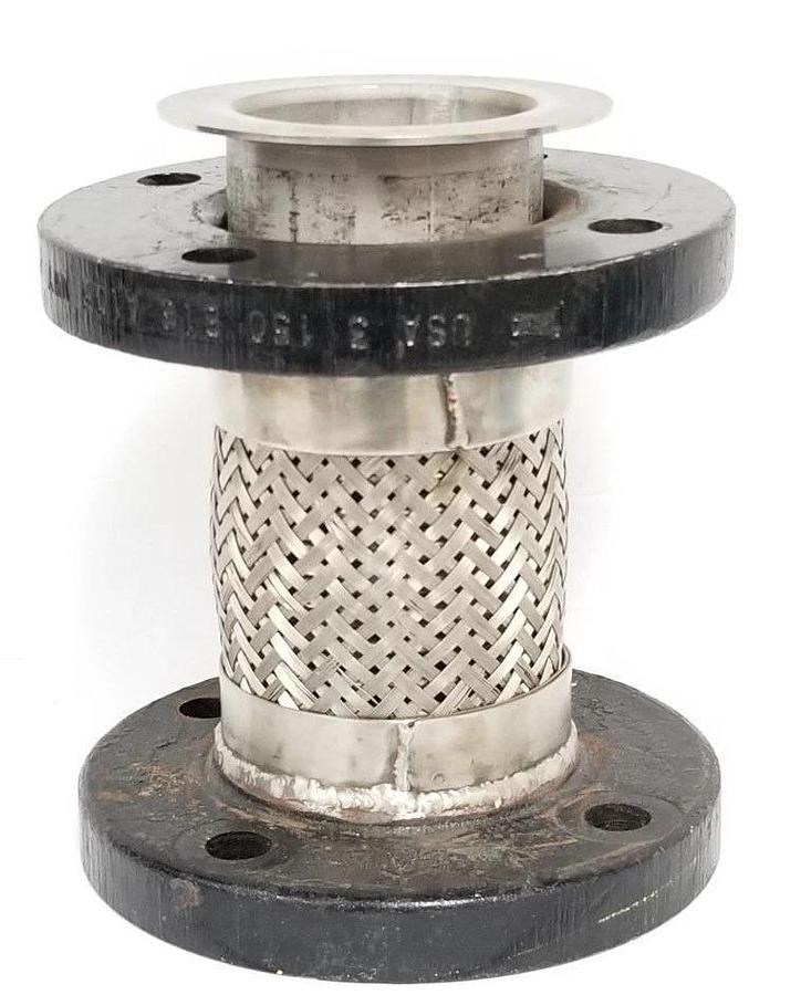 Used TLOT OF 2 GENERIC 3 150 B16 A105 MWY FLANGES W/ STAINLESS BRAIDED HOSE