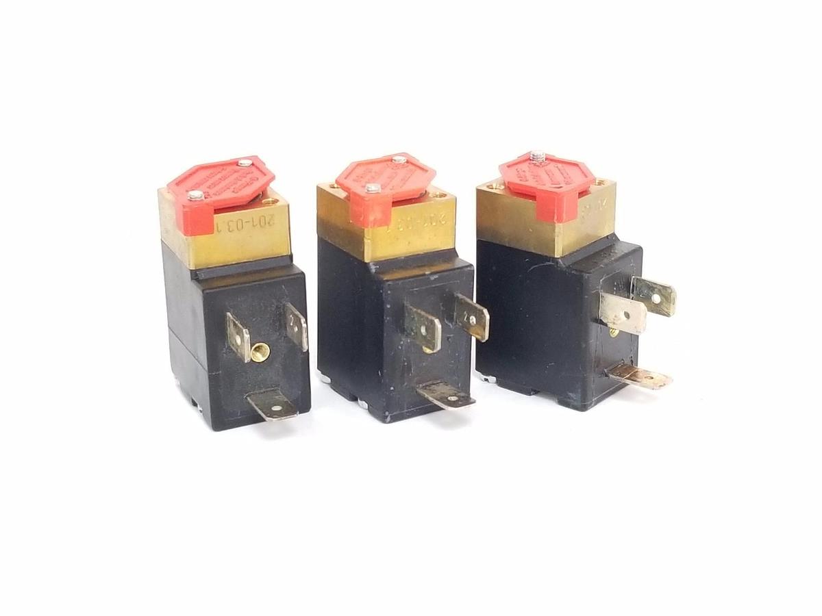 Used LOT OF 3 BURKERT 00120616 SOLENOID VALVES 24VDC, 4W