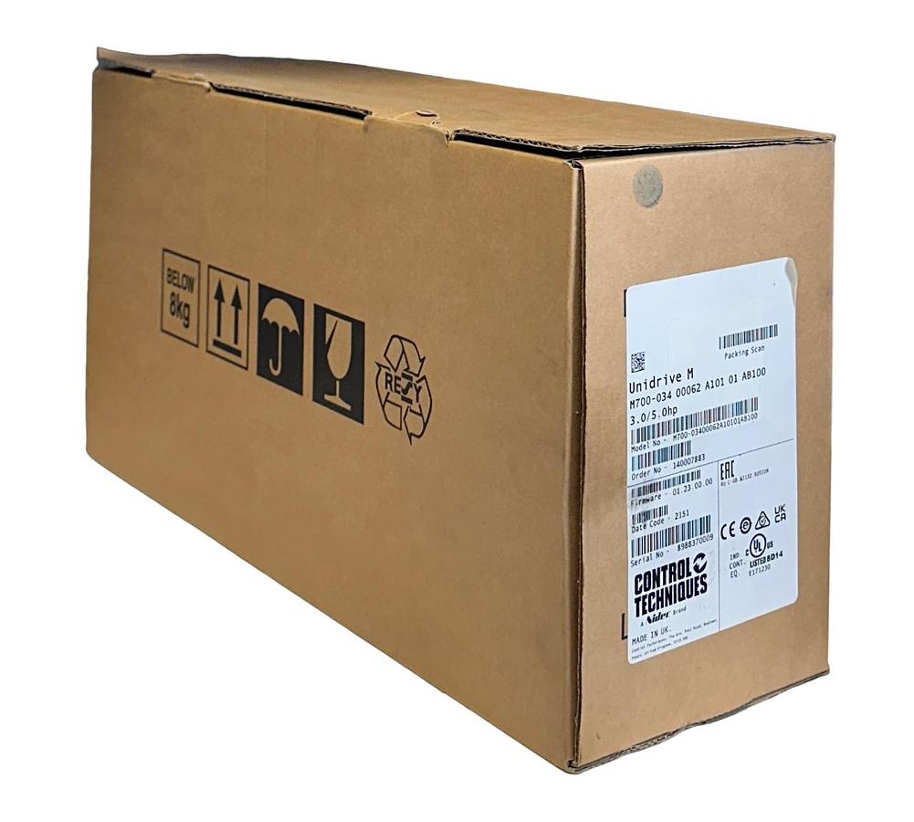 Used CONTROL TECHNIQUES M700-03400062A10101AB100 Unidrive M EtherNet 3.0/5.0HP NSMP