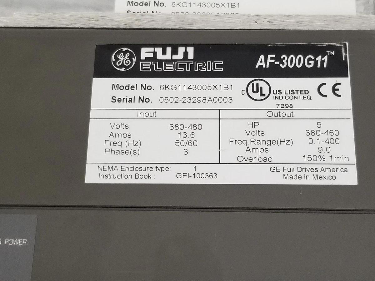 Used GE / FUJI ELECTRIC 6KG1143005X1B1 DRIVE (HOUSING ONLY) AF-300 G11