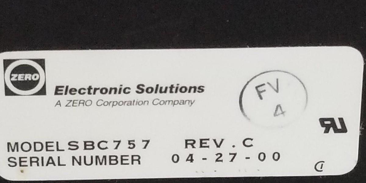 Used ELECTRONIC SOLUTONS SBC757 SLOT RACK REV. C SBC757MBD REV. F 07-0000489