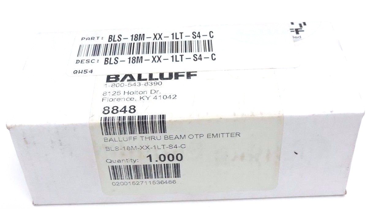 FACTORY SEALED BALLUFF BLS-18M-XX-1LT-S4-C THRU BEAM OTP EMITTER BLS18MXX1LTS4C