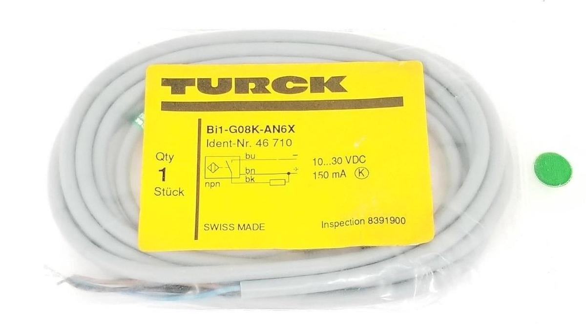 Used NEW TURCK BI1-G08K-AN6X PROXIMITY SENSOR IDENT-NR. 46710, 10...30VDC