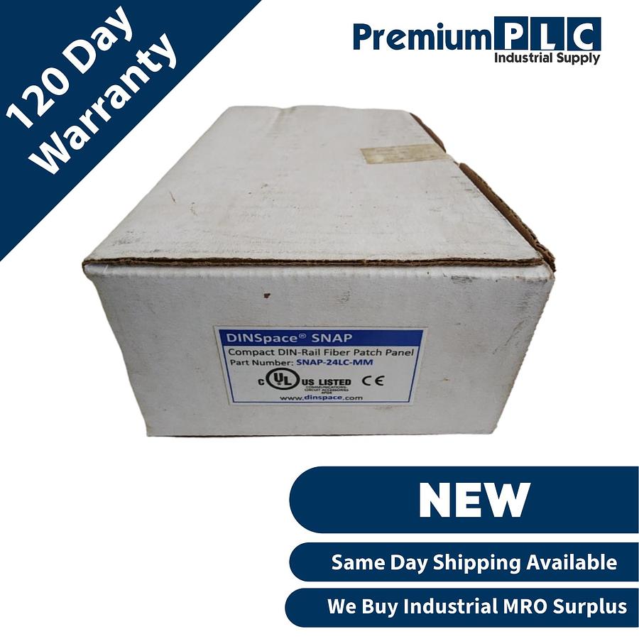 Used NEW DINSpace SNAP-24LC-MM COMPACT DIN-Rail FIBER OPTIC PATCH PANEL W/6 MM LC/LC
