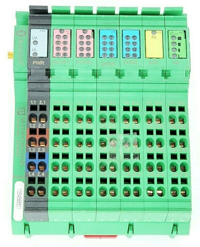 Used PHOENIX CONTACT ILB BT ADIO MUX-PANEL ORDER-NO. 2884509 HW/FW: 01/1.30 I/O BLOCK