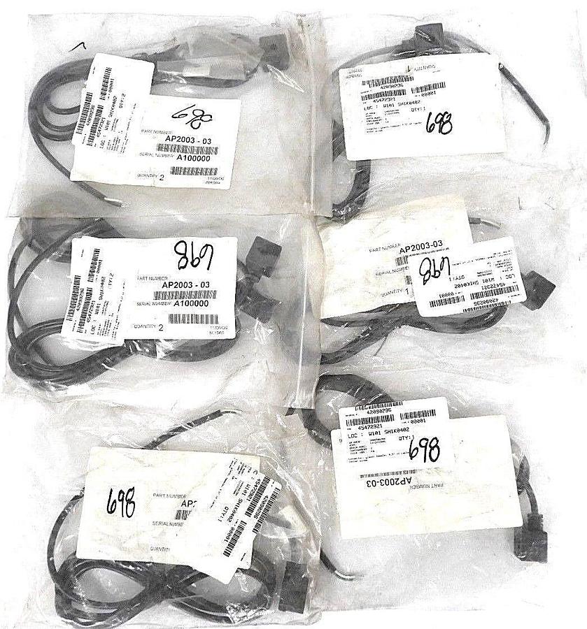 LOT OF 7 NEW ASCO AP2003-03 CONNECTOR, GLAND, FEMALE, 4.5' OF CABLE AP200303