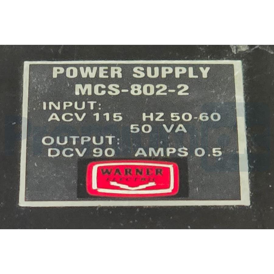 Used Warner Electric MCS-802-2 | 6002-448-001 Brake Power Supply In-120VAC Out-90VDC