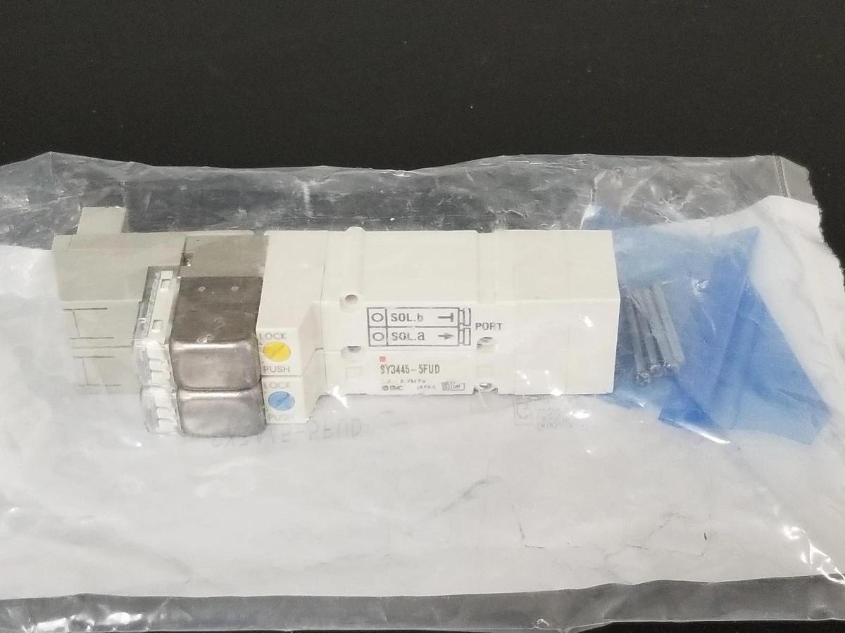 Used NEW SMC SY3445-5FUD SOLENOID VALVE 0.2~0.7MPA, SY3PP46, SY34455FUD