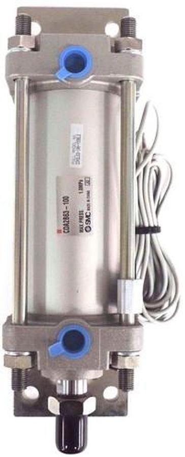 Used NEW SMC CDA2B63-100 TIE-ROD CYLINDER 63mm BORE, FULL MODEL # CDA2L63-100-Y59BLS
