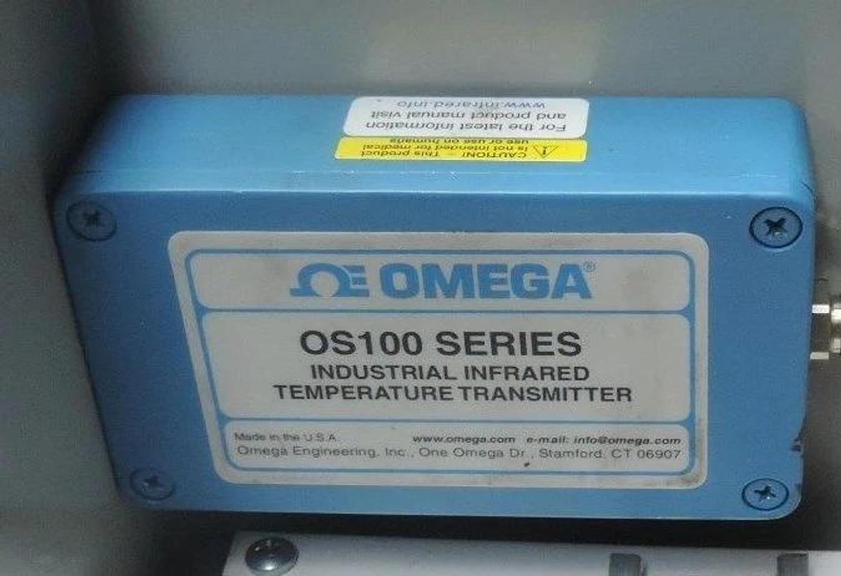 Used OMEGA OS100 SERIES TEMP TRANSMITTER W/ OS101-K SENOR AND B100806CHWW ENCLOSURE
