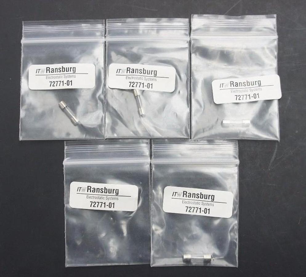 Used LOT OF 5 NEW ITW RANSBURG 72771-01 FUSES 0.5 AMP, 7277101