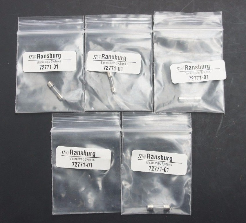 Used LOT OF 5 NEW ITW RANSBURG 72771-01 FUSES 0.5 AMP, 7277101